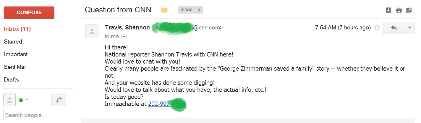 CNN contacting us...